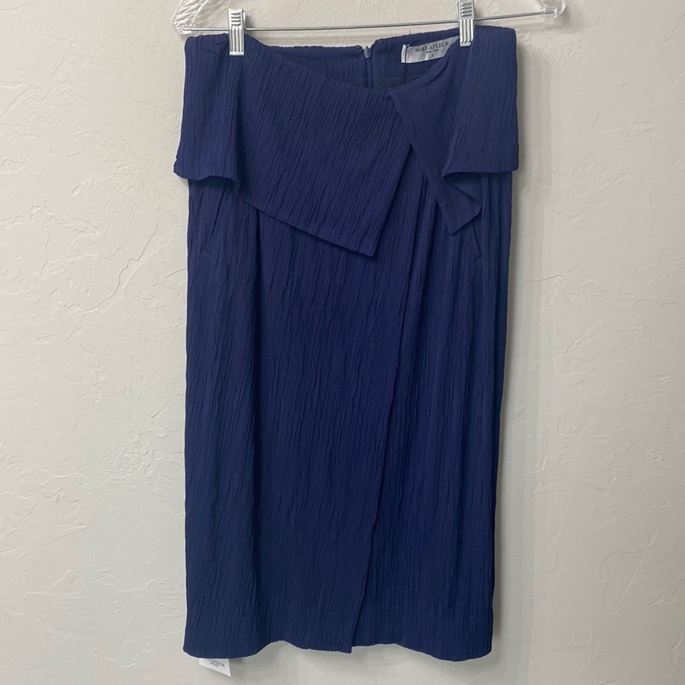 MM. LAFLEUR Montgomery skirt pleat jersey Aegean blue size 4. NWT.